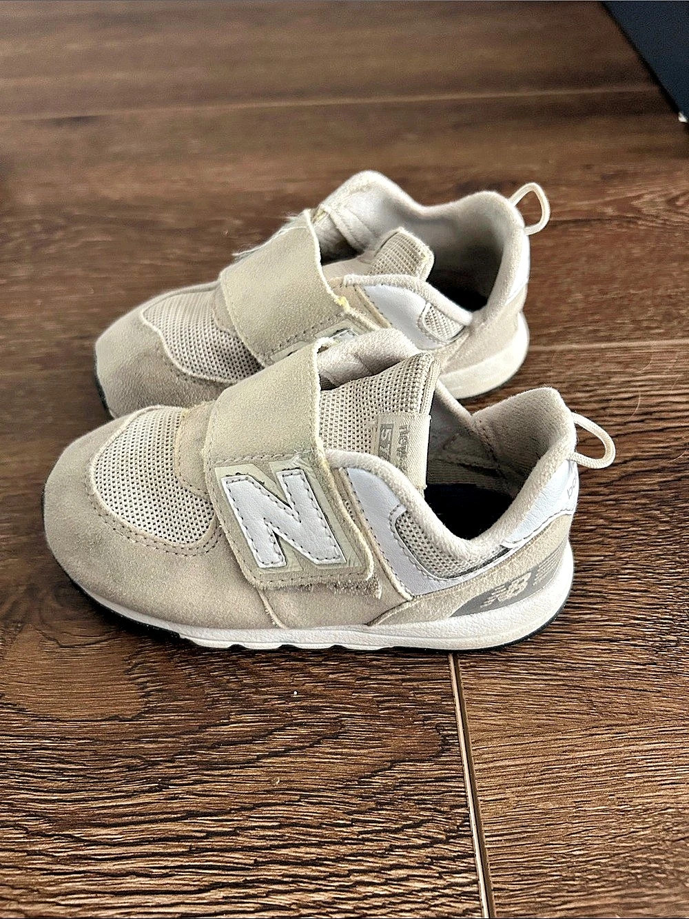 New Balance 574 Kids Sneakers Beige White US 7